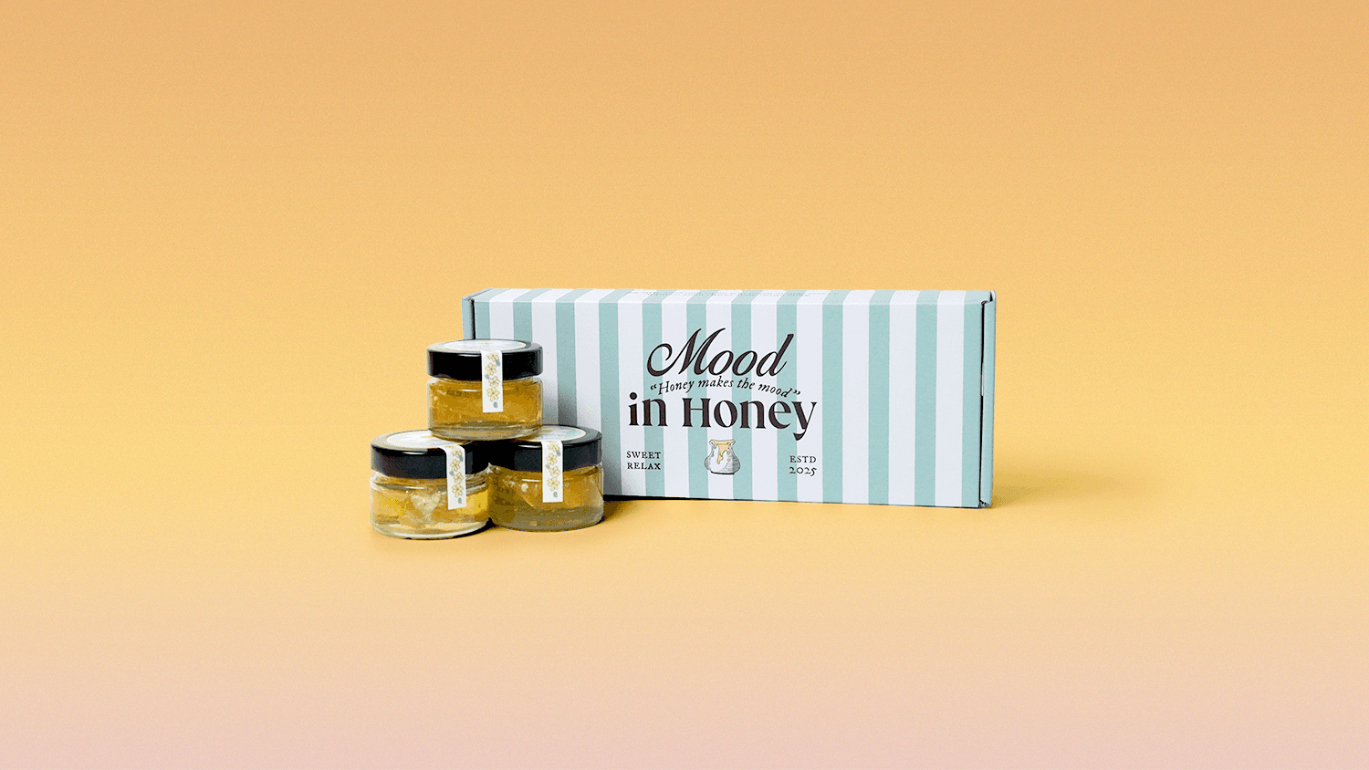 Mood in Honey G-style corrugated box honey jam 3-count