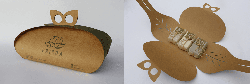 Creative handle box shaped like a leaf opening in four directions
